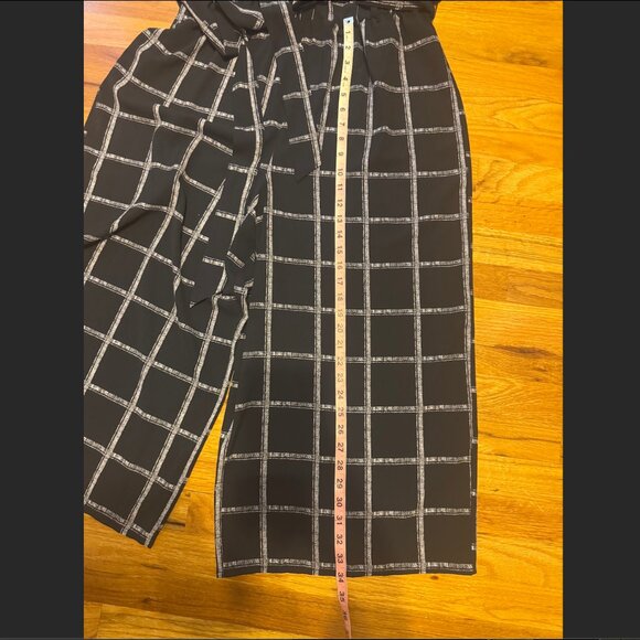 APT. 9 Black White Windowpane Sleeveless Wide-Leg Jumpsuit XL - Picture 9 of 9